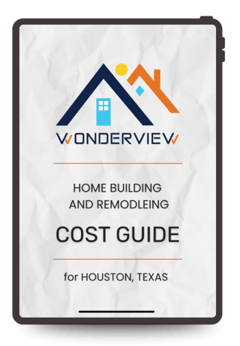 Wonderview Custom Homes Cost Guide Graphic on Tablet Cost Guide Graphic
