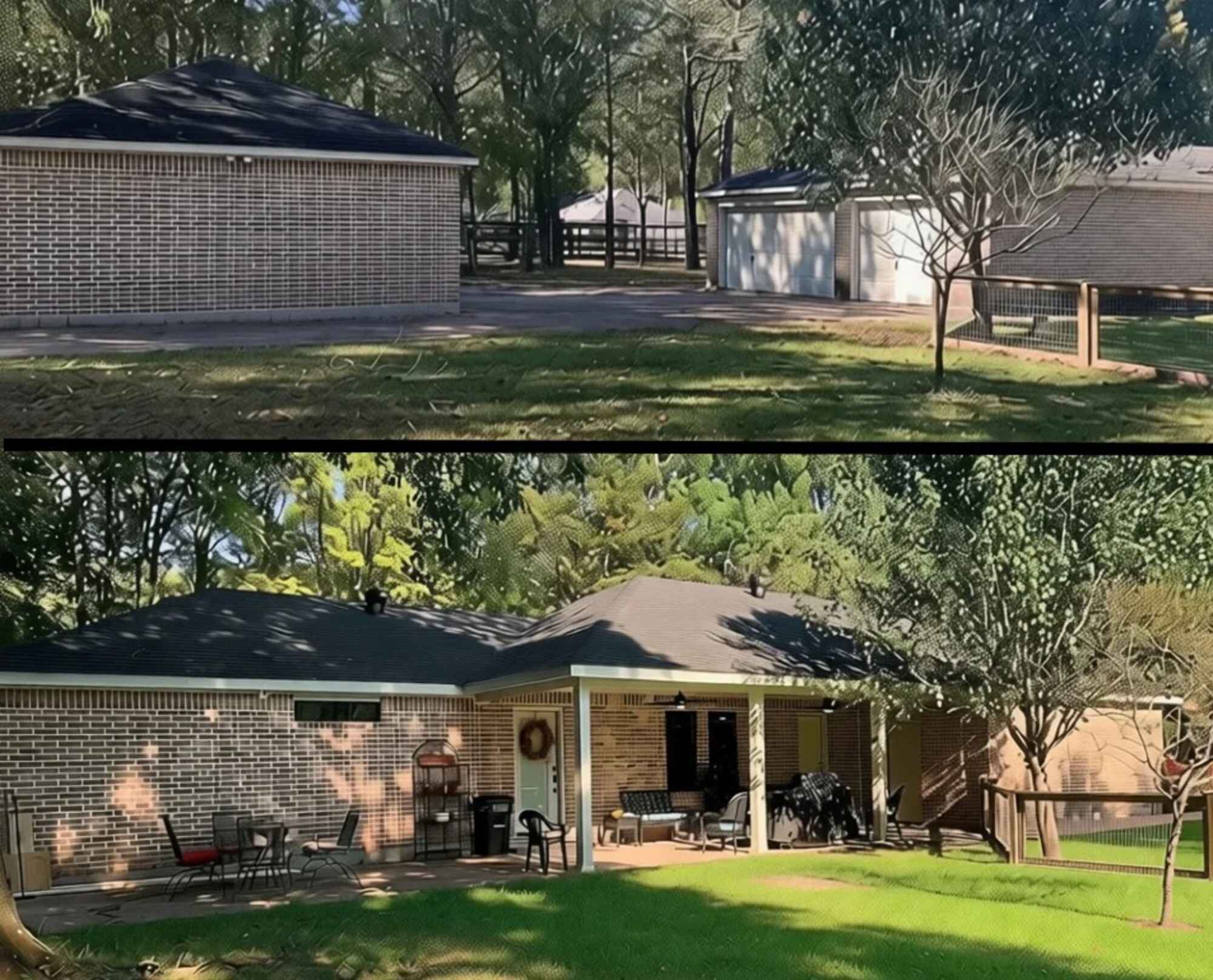 Image of before and after a remodel for a custom home in the Houston area by Wonderview